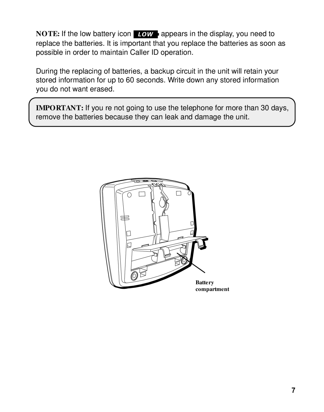 GE Monogram 29391 manual Battery compartment 