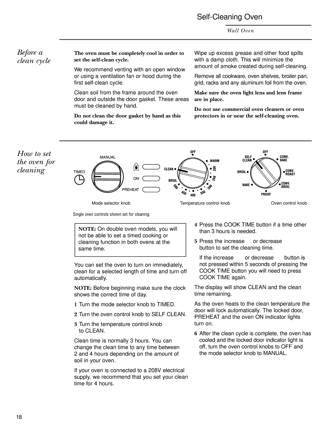 GE Monogram 30 Wall Oven manual Self-Cleaning Oven, Before a clean cycle, How to set the oven for cleaning 