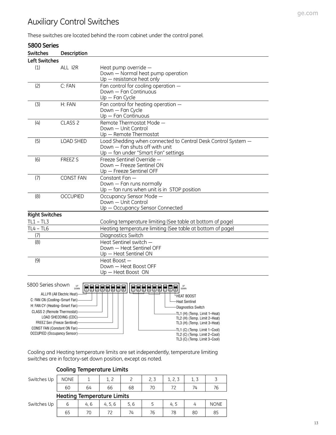 GE Monogram 5800 Series, 3900 Series manual Up resistance heat only, Occupancy Sensor Mode, Up Occupancy Sensor Connected 