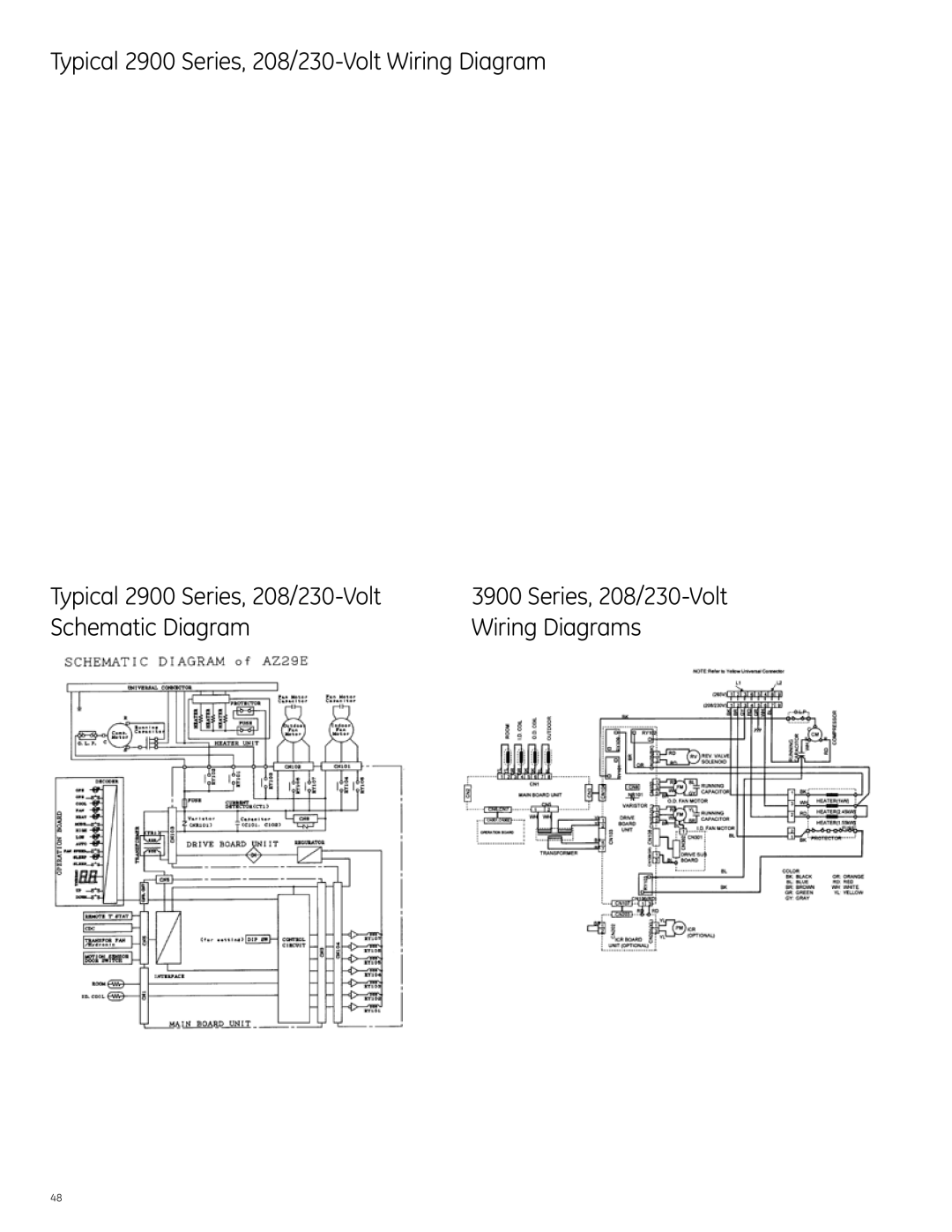 GE Monogram 3900 Series, 5800 Series Typical 2900 Series, 208/230-Volt Wiring Diagram, Schematic Diagram Wiring Diagrams 