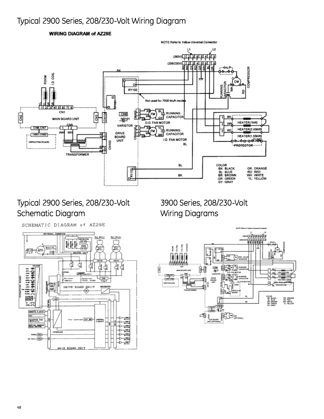 GE Monogram 3900 Series, 5800 Series Typical 2900 Series, 208/230-VoltWiring Diagram, Schematic Diagram, Wiring Diagrams 