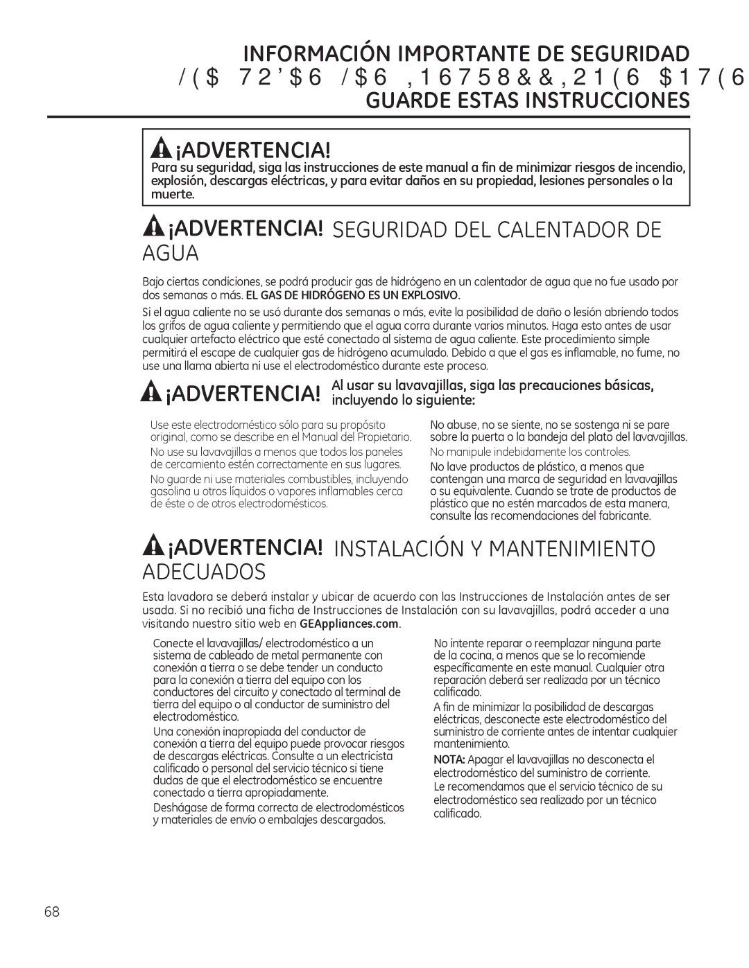 GE Monogram 49-55086 owner manual Guarde Estas Instrucciones ¡ADVERTENCIA, „ No manipule indebidamente los controles 