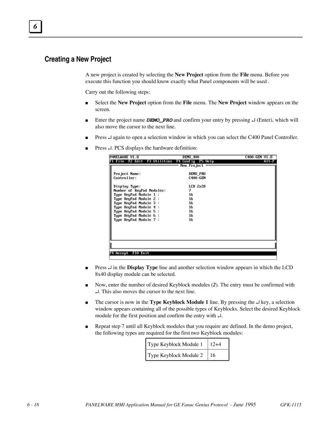 GE Monogram GFK-1115 manual Creating a New Project 