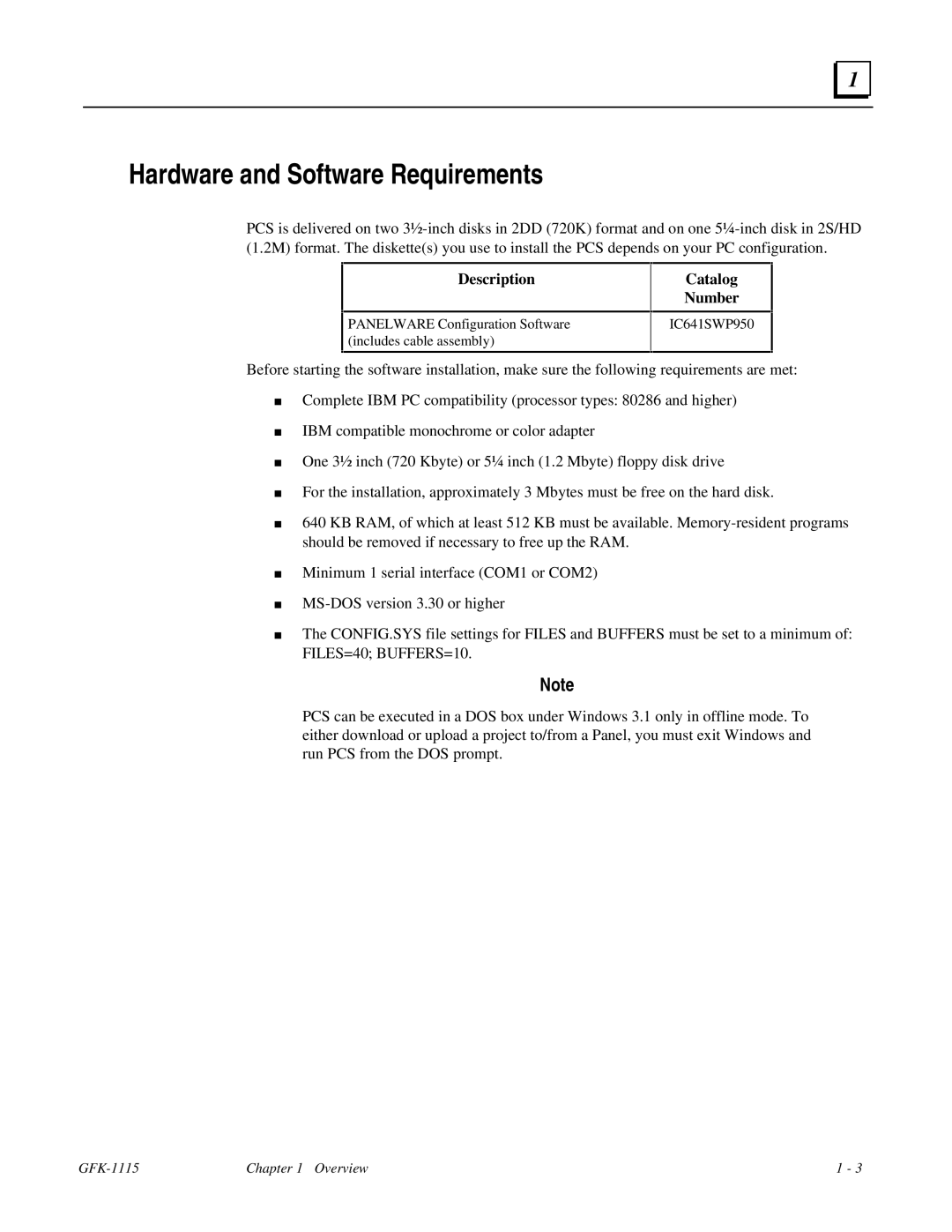 GE Monogram GFK-1115 manual Hardware and Software Requirements, Description, Catalog Number 