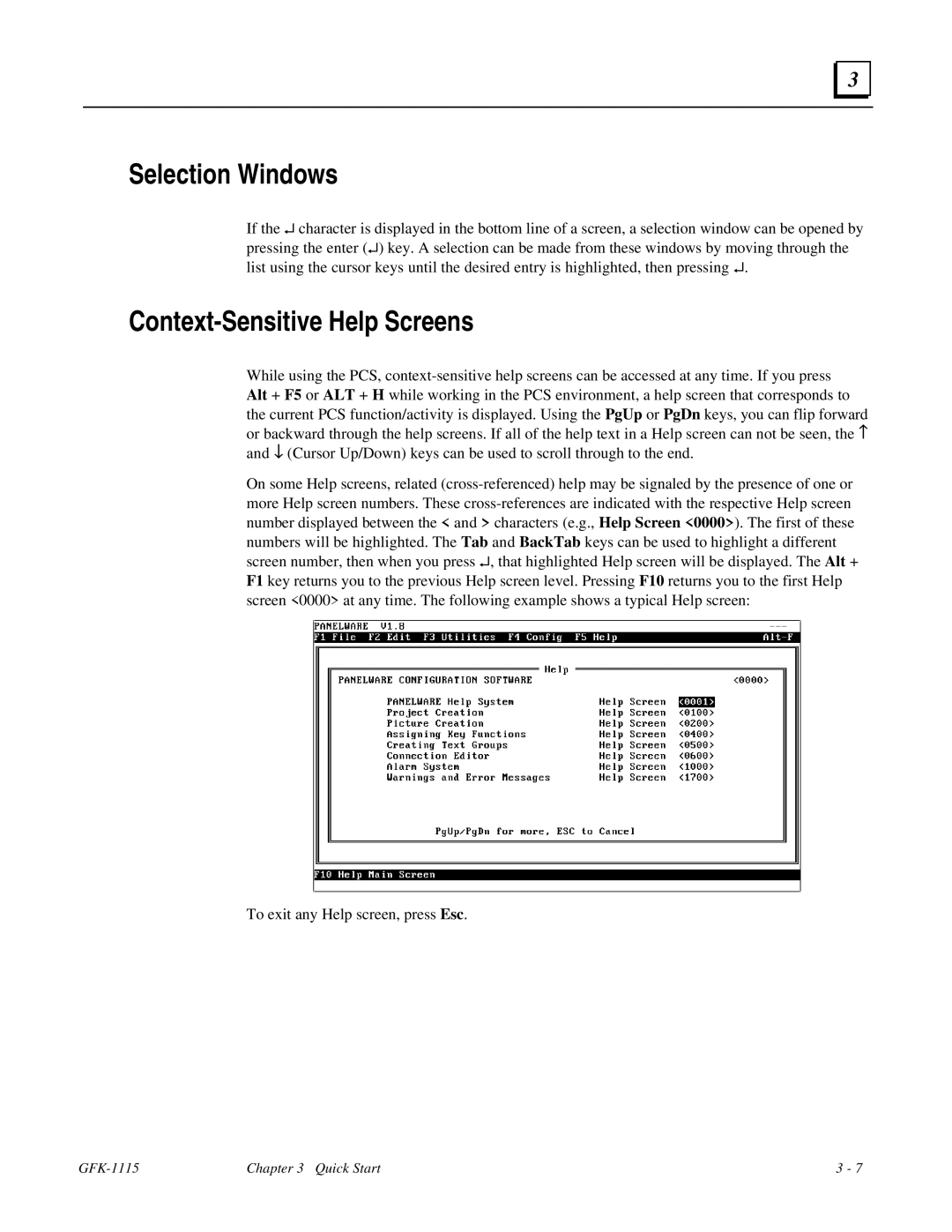 GE Monogram GFK-1115 manual Selection Windows, Context-Sensitive Help Screens 