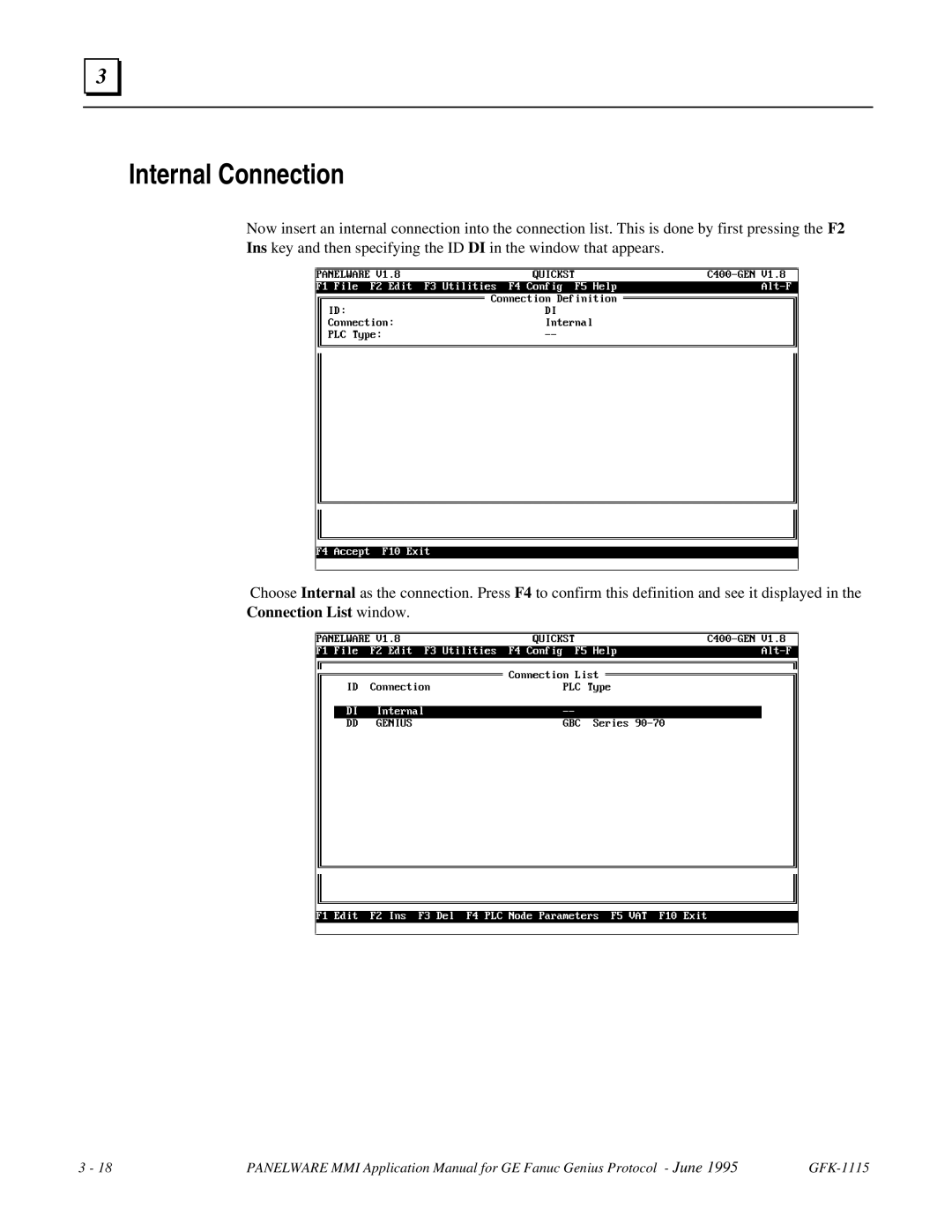 GE Monogram GFK-1115 manual Internal Connection 