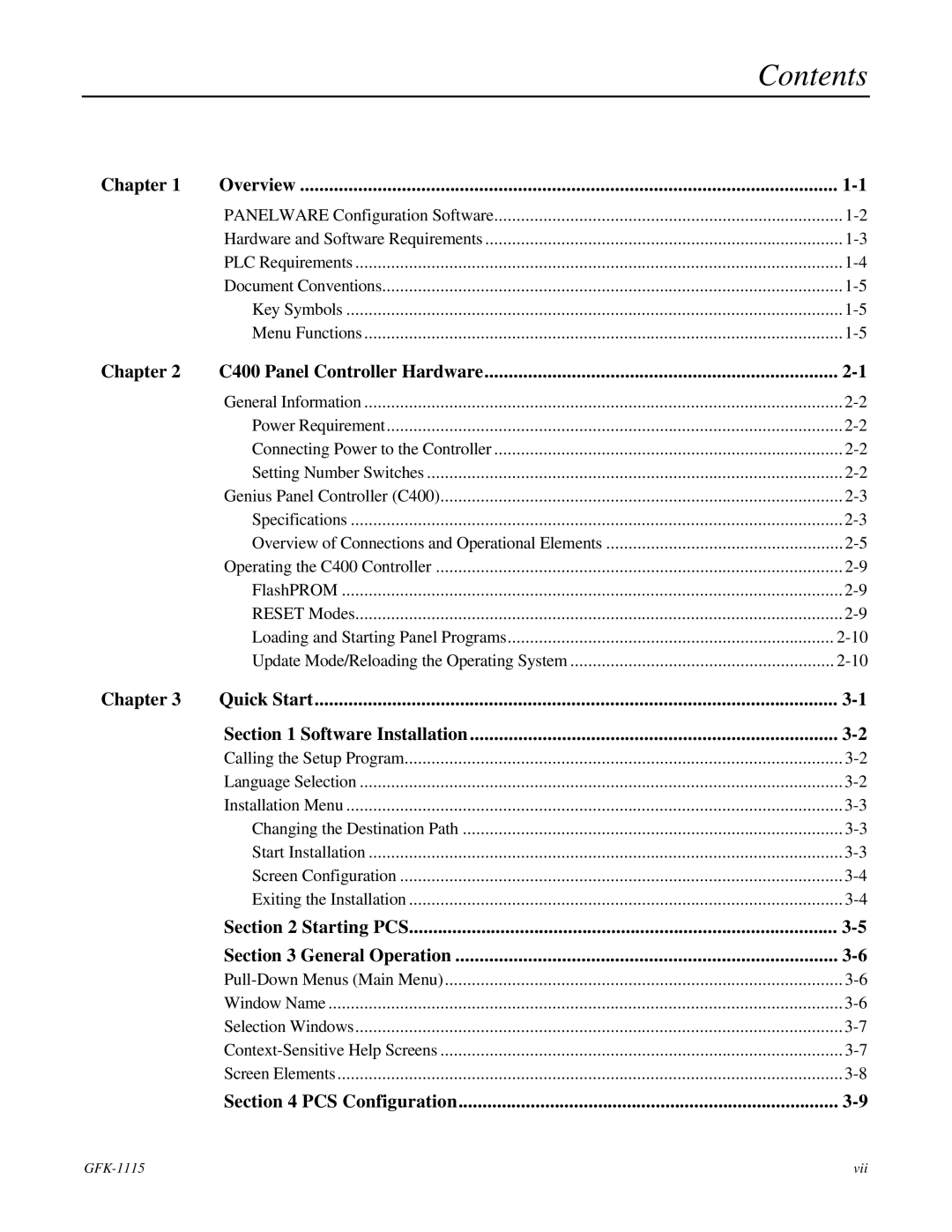 GE Monogram GFK-1115 manual Contents 