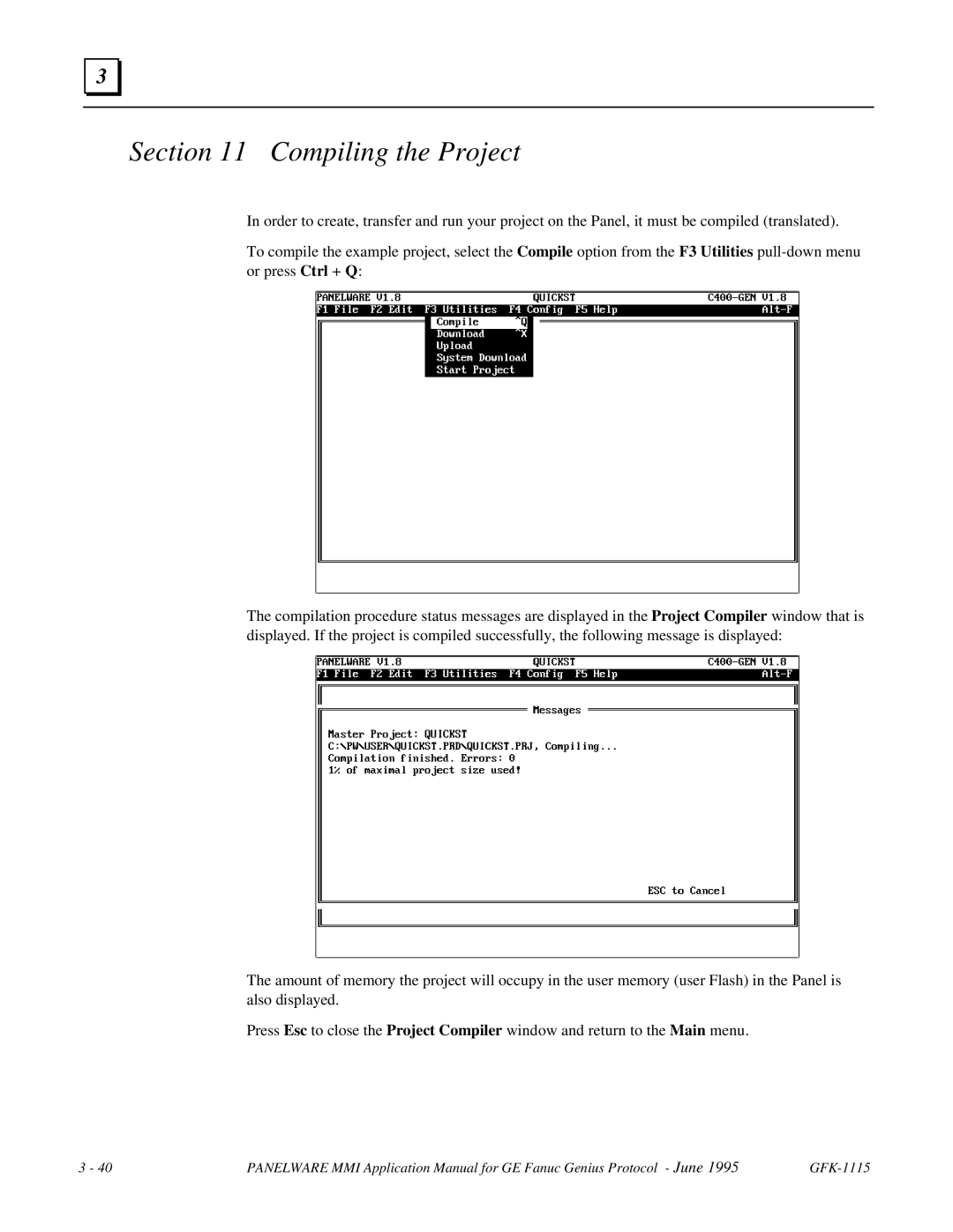 GE Monogram GFK-1115 manual Compiling the Project 