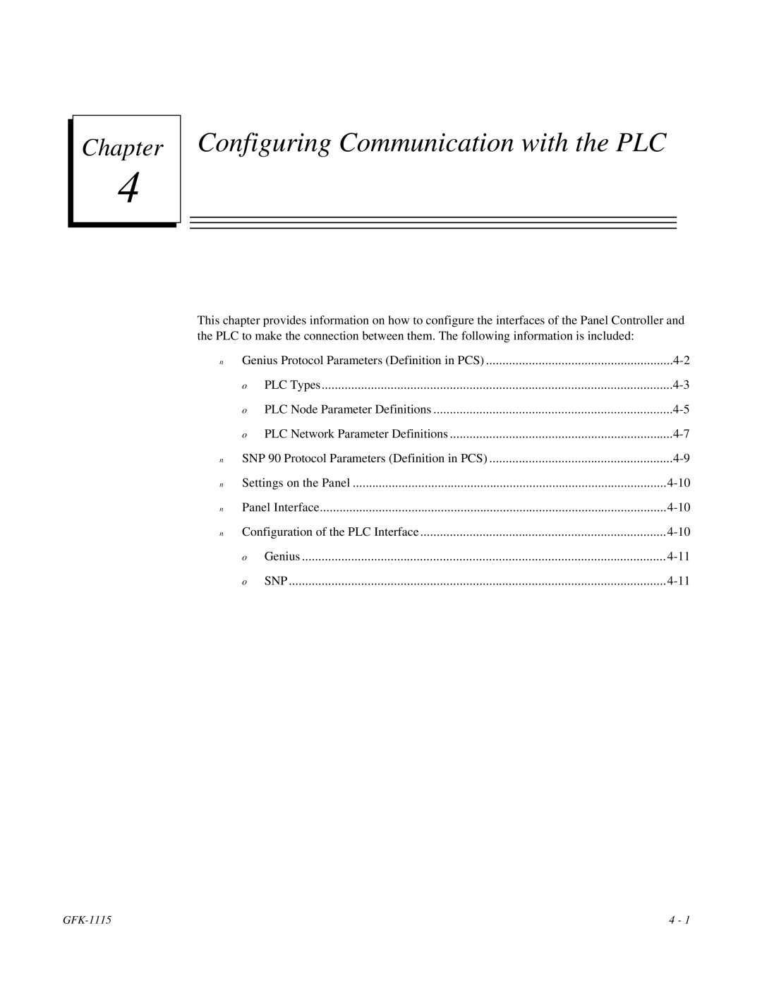 GE Monogram GFK-1115 manual Configuring Communication with the PLC 