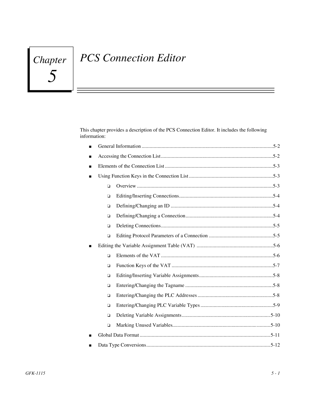 GE Monogram GFK-1115 manual PCS Connection Editor 