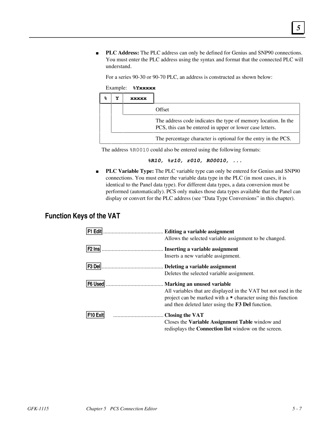 GE Monogram GFK-1115 manual Function Keys of the VAT, F10 Exit 