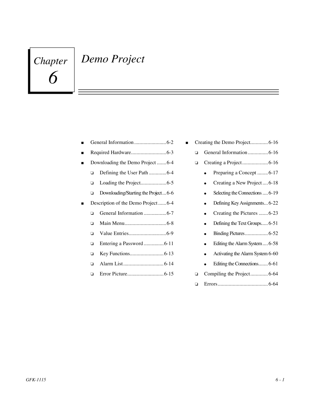 GE Monogram GFK-1115 manual Demo Project 