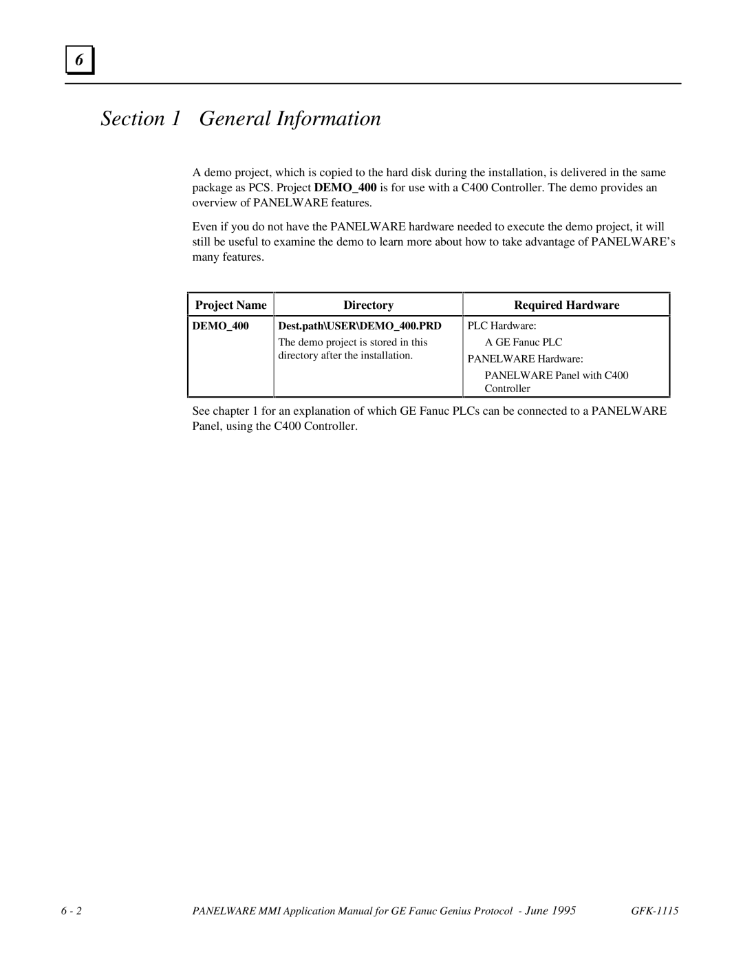 GE Monogram GFK-1115 manual General Information, Project Name Directory 