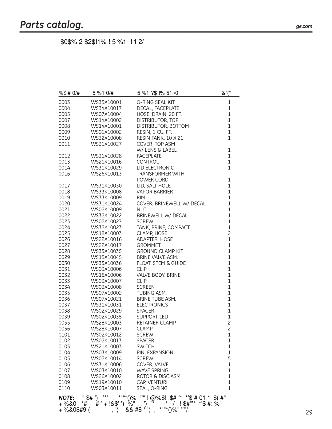 GE Monogram GXSF18G installation instructions Parts catalog, General Electric Parts Catalog 