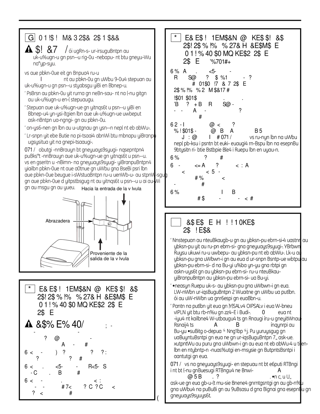 GE Monogram GXSF18G installation instructions Instale LA Abrazadera DE Tierra, Cierre todos los grifos de agua 