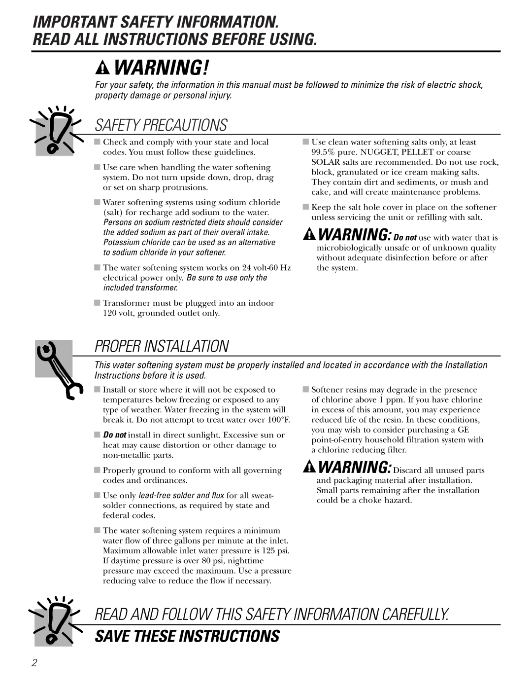 GE Monogram GXSF30H installation instructions Safety Precautions 