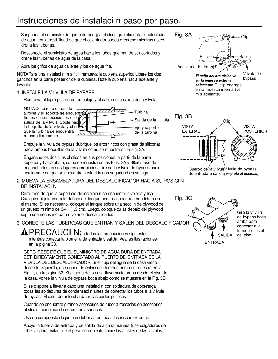 GE Monogram GXSF30H installation instructions Instrucciones de instalación paso por paso, Instale LA Válvula DE Bypass 