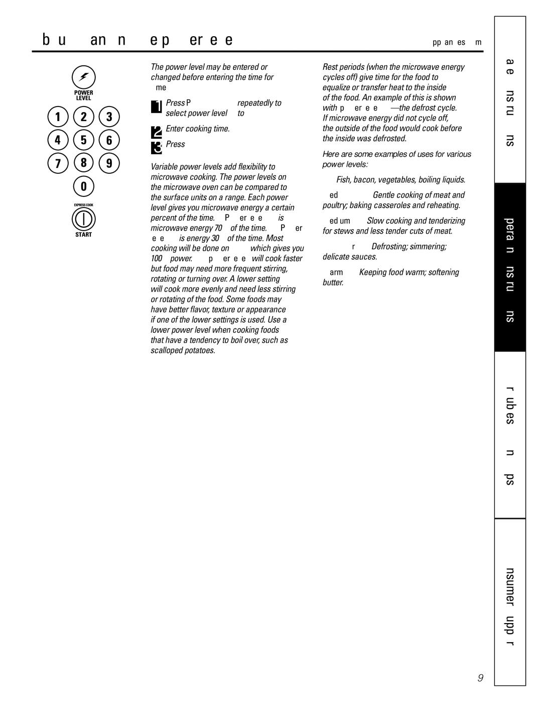 GE Monogram JES1142SJ owner manual About changing the power level, Here are some examples of uses for various power levels 