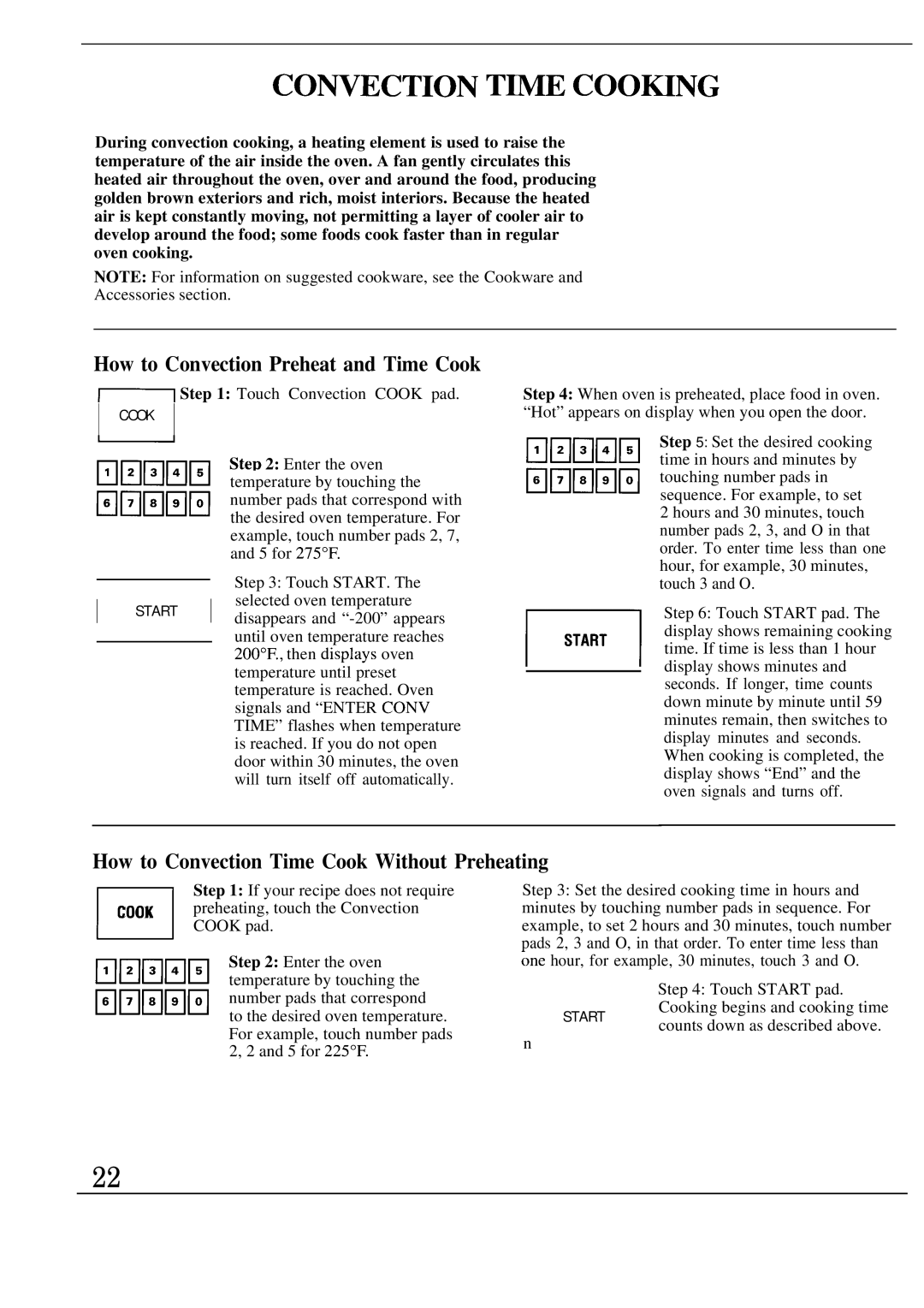 GE Monogram JET343G manual Conection T~E COOmNG, How to Convection Preheat and Time Cook 