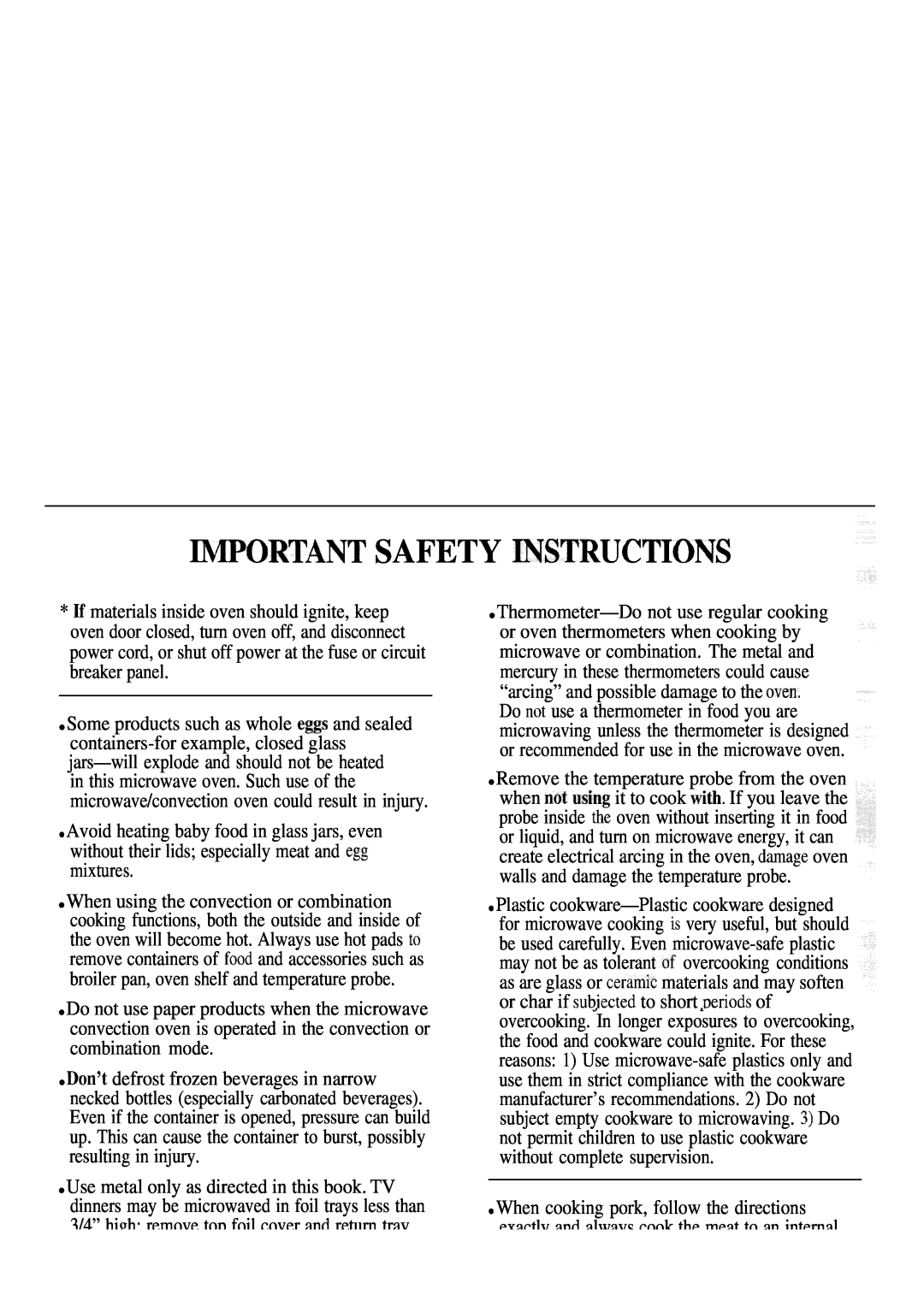 GE Monogram JET343G manual Wportant Safety ~Structions 