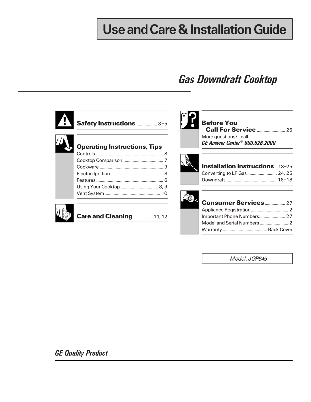 GE Monogram JGP645 operating instructions Safety Instructions Operating Instructions, Tips, Before You 