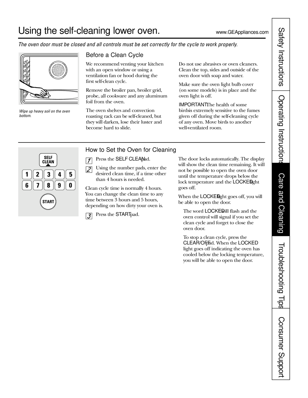 GE Monogram JT965 owner manual Using the self-cleaning lower oven, Before a Clean Cycle 