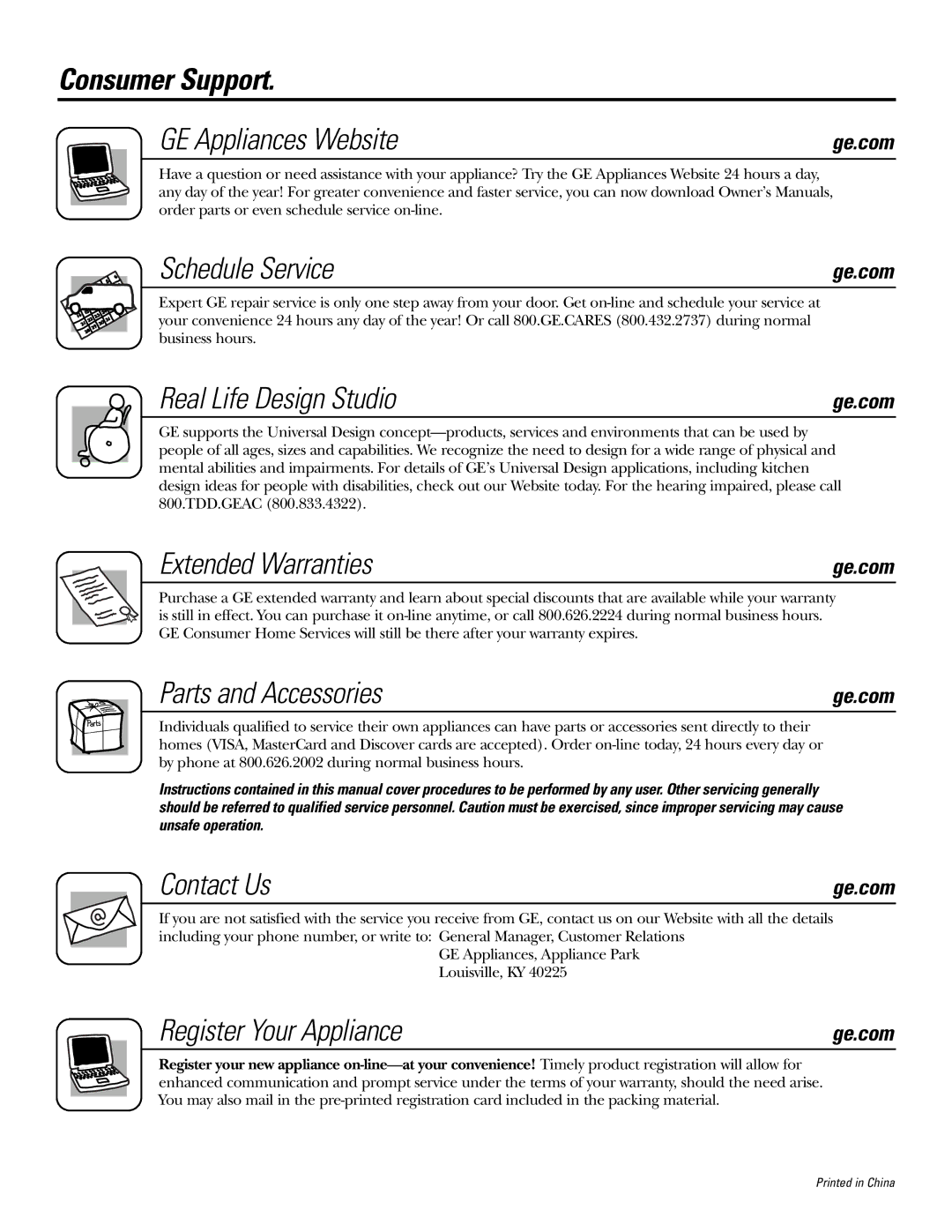 GE Monogram RN328, JV347, JN327, JV338, JV367 installation instructions Consumer Support GE Appliances Website 