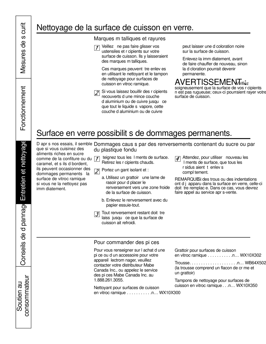 GE Monogram PCP932 Permanents dommages de possibilités-verre en Surface, Sécurité, Consommateur, Fondu plastique du 