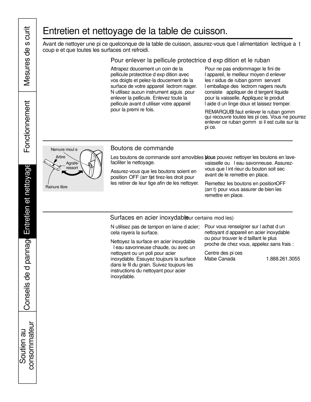 GE Monogram PCP932, PCP912 Modèles certains sur inoxydable acier en Surfaces, Commande de Boutons, Soutien au consommateur 