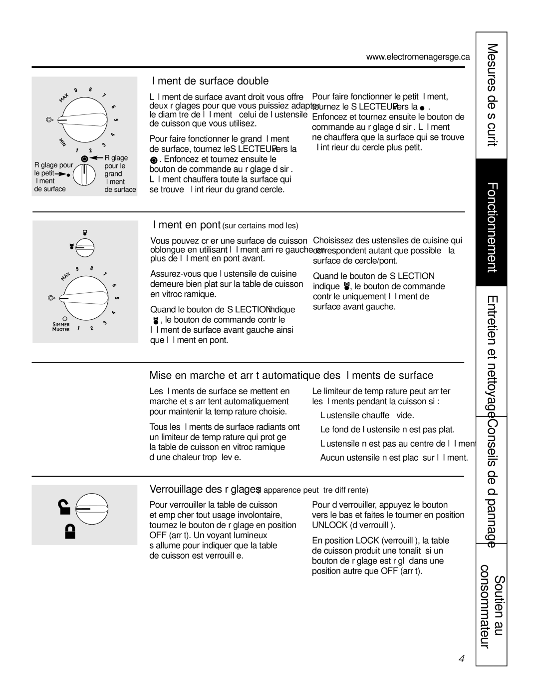 GE Monogram PCP912, PCP932 owner manual Entretien et, Nettoyage, Double surface de Élément 