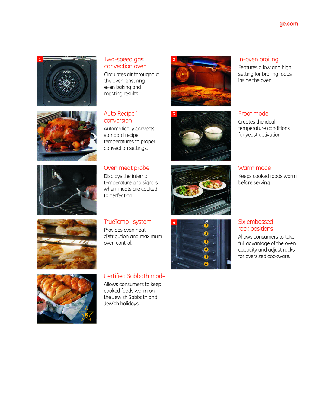 GE Monogram PGS975 Two-speed gas Convection oven, Auto Recipe Conversion, Oven meat probe, TrueTemp system, Proof mode 