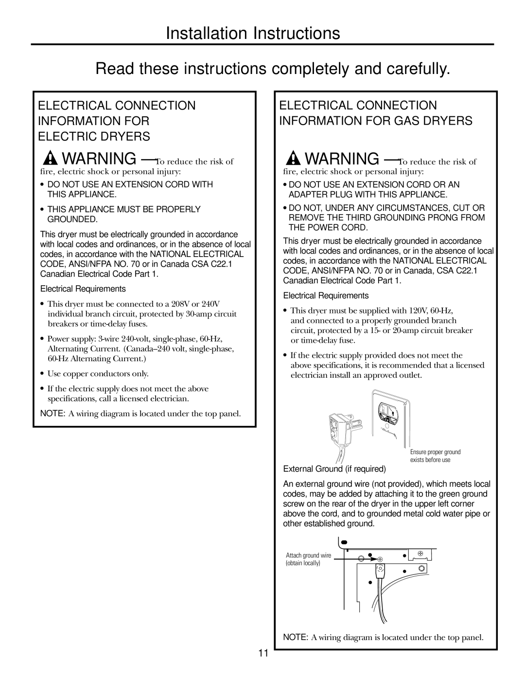 GE Monogram DCXH46, PSXH43, DSXH43, DPXH46, DH43 operating instructions Read these instructions completely and carefully 