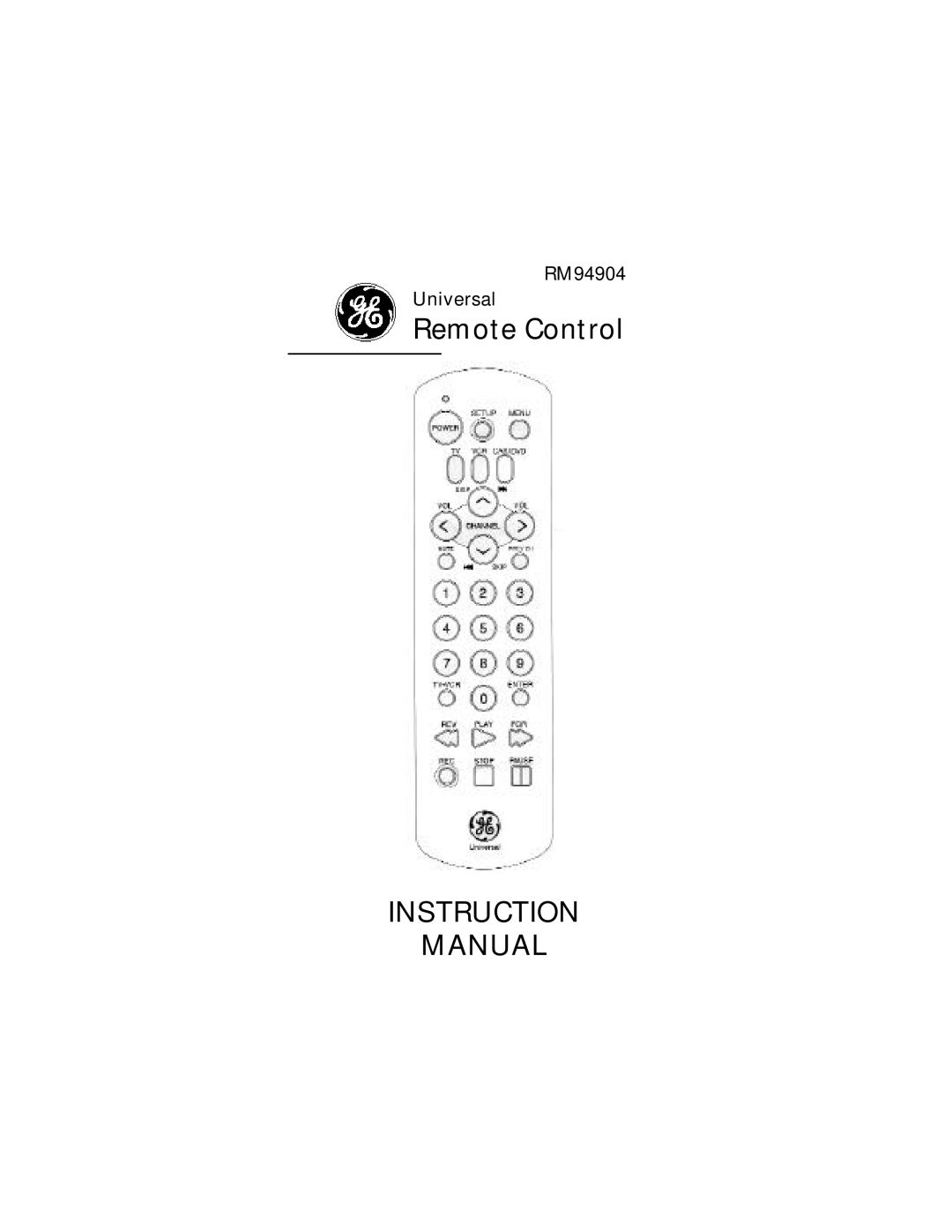 GE Monogram RM94904 instruction manual Instruction Manual 