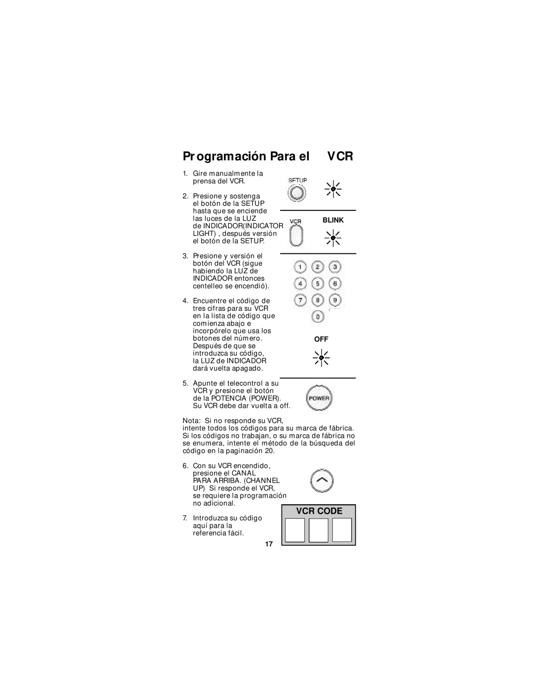 GE Monogram RM94904 instruction manual Pr ogramación Para el VCR 