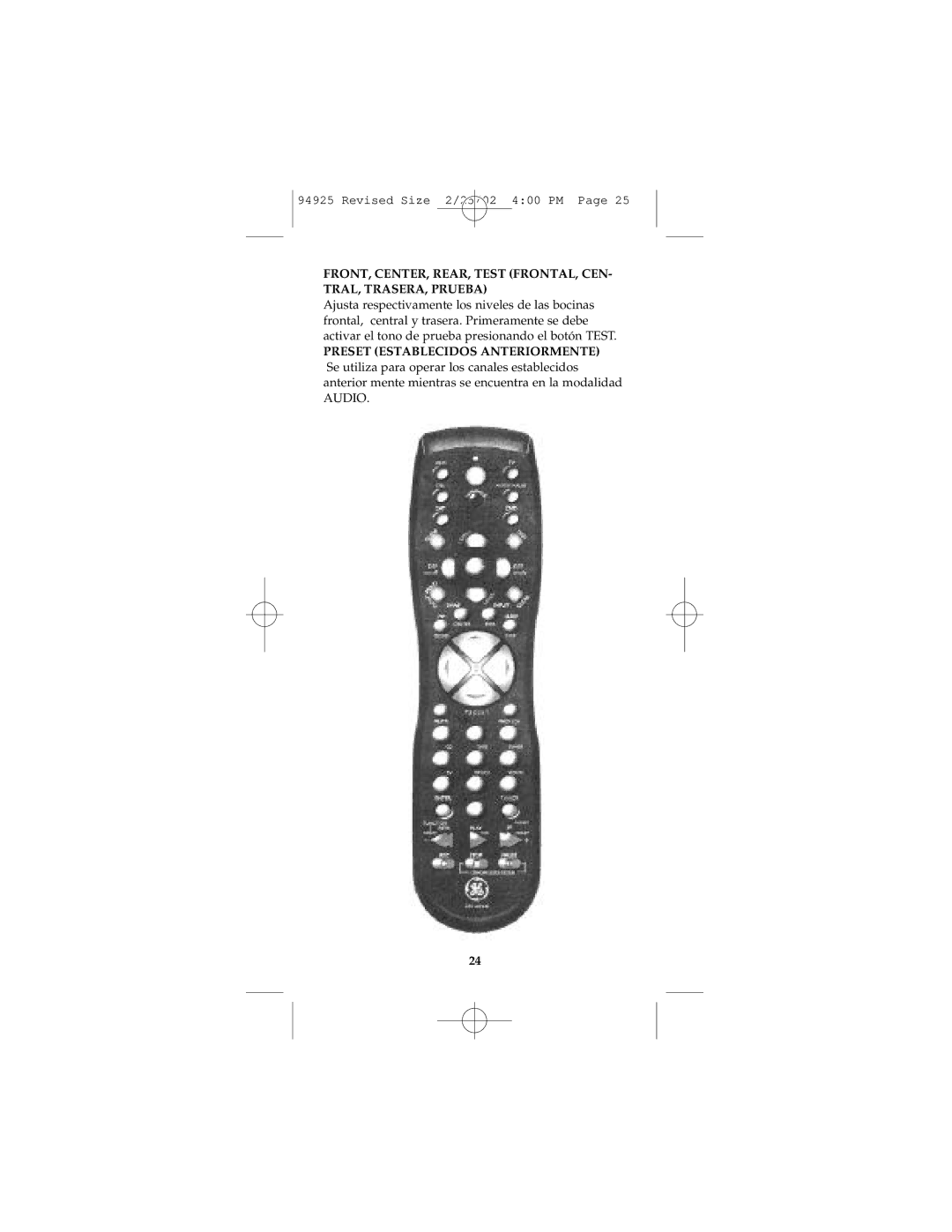 GE Monogram RM94925 instruction manual Audio 