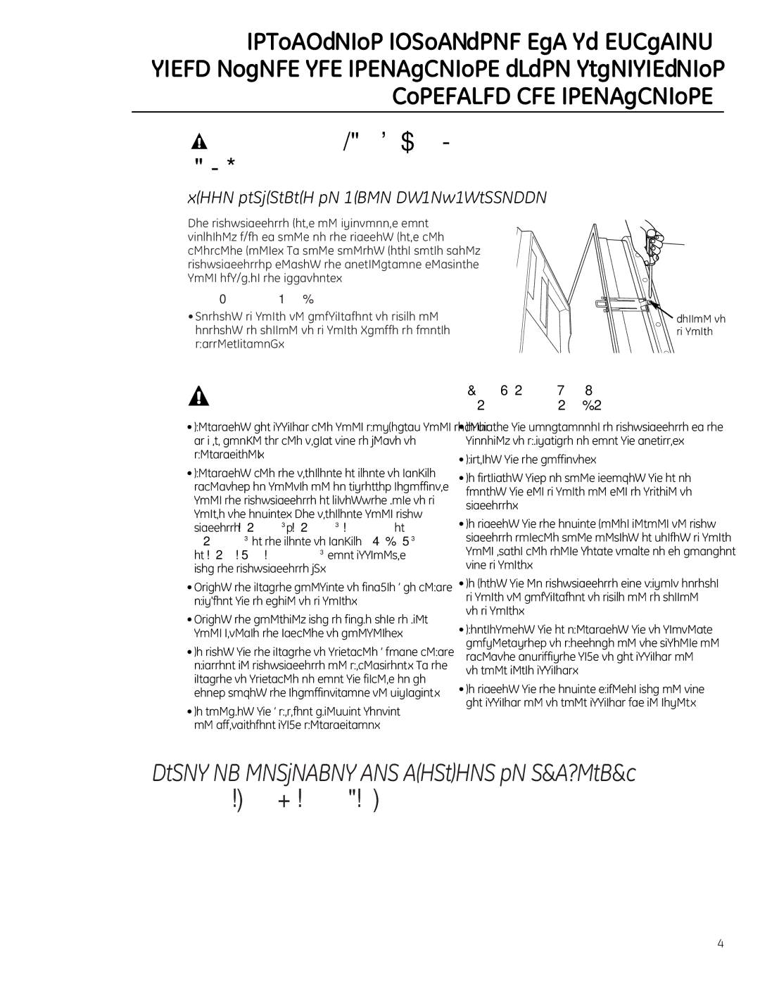 GE Monogram ZBD6800, ZBD6880, ZBD6890, ZBD0700, ZBD0710 owner manual Avertissement ! Risque D’ENFANT Pris AU Piège 