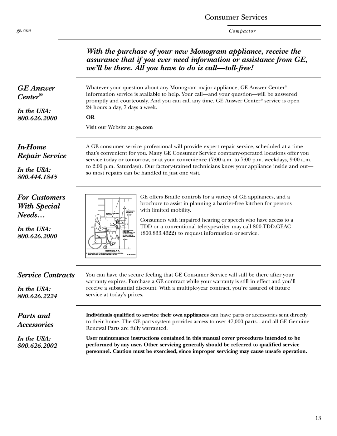 GE Monogram ZCGS150, ZCGP150 manual GE Answer Center 