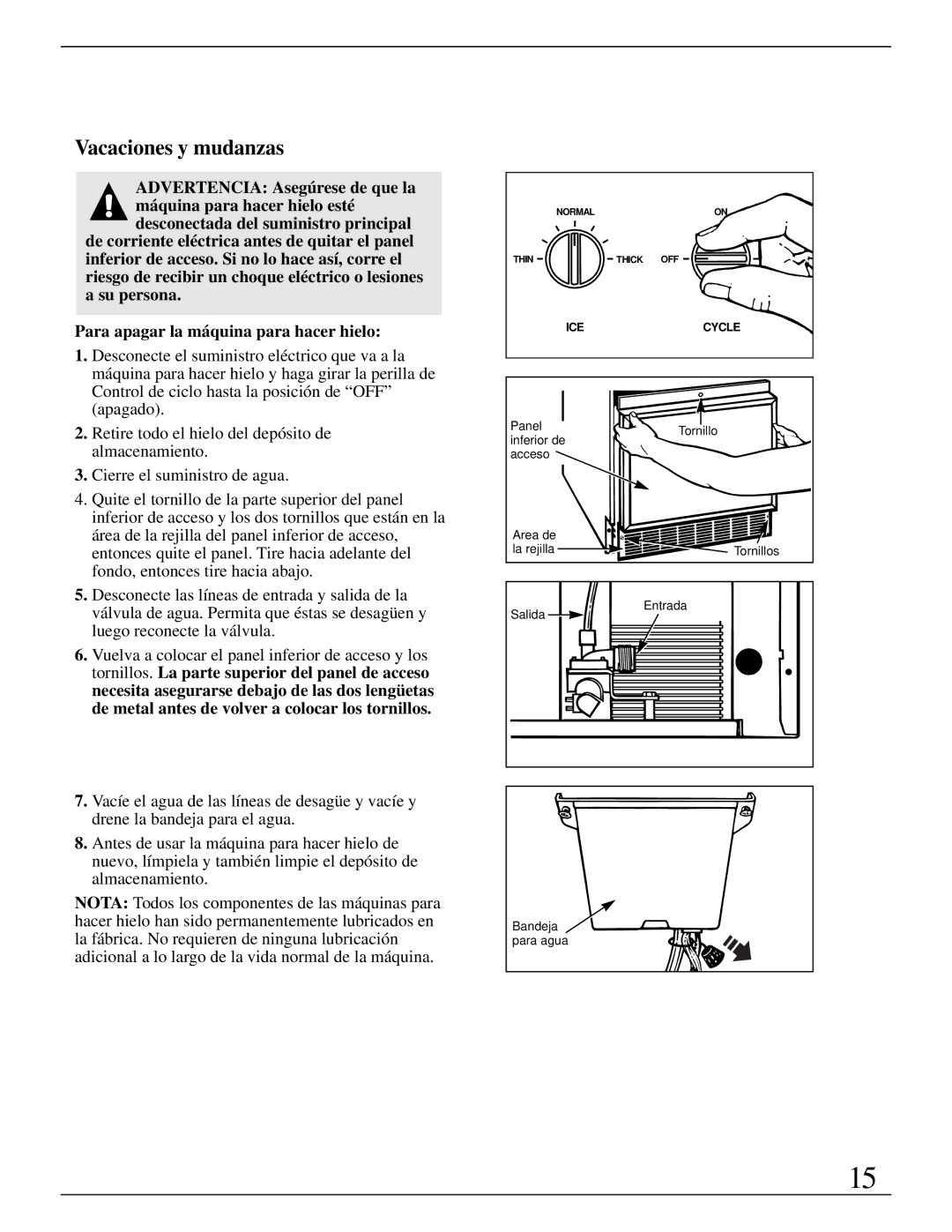 GE Monogram ZDIB50 installation instructions Vacaciones y mudanzas 