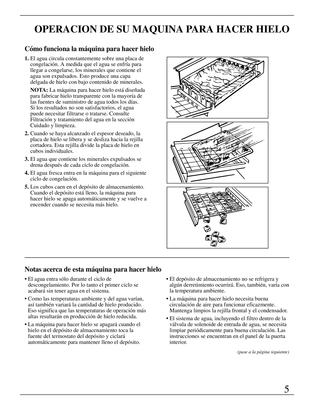 GE Monogram ZDIW50 Operacion DE SU Maquina Para Hacer Hielo, Cómo funciona la máquina para hacer hielo 
