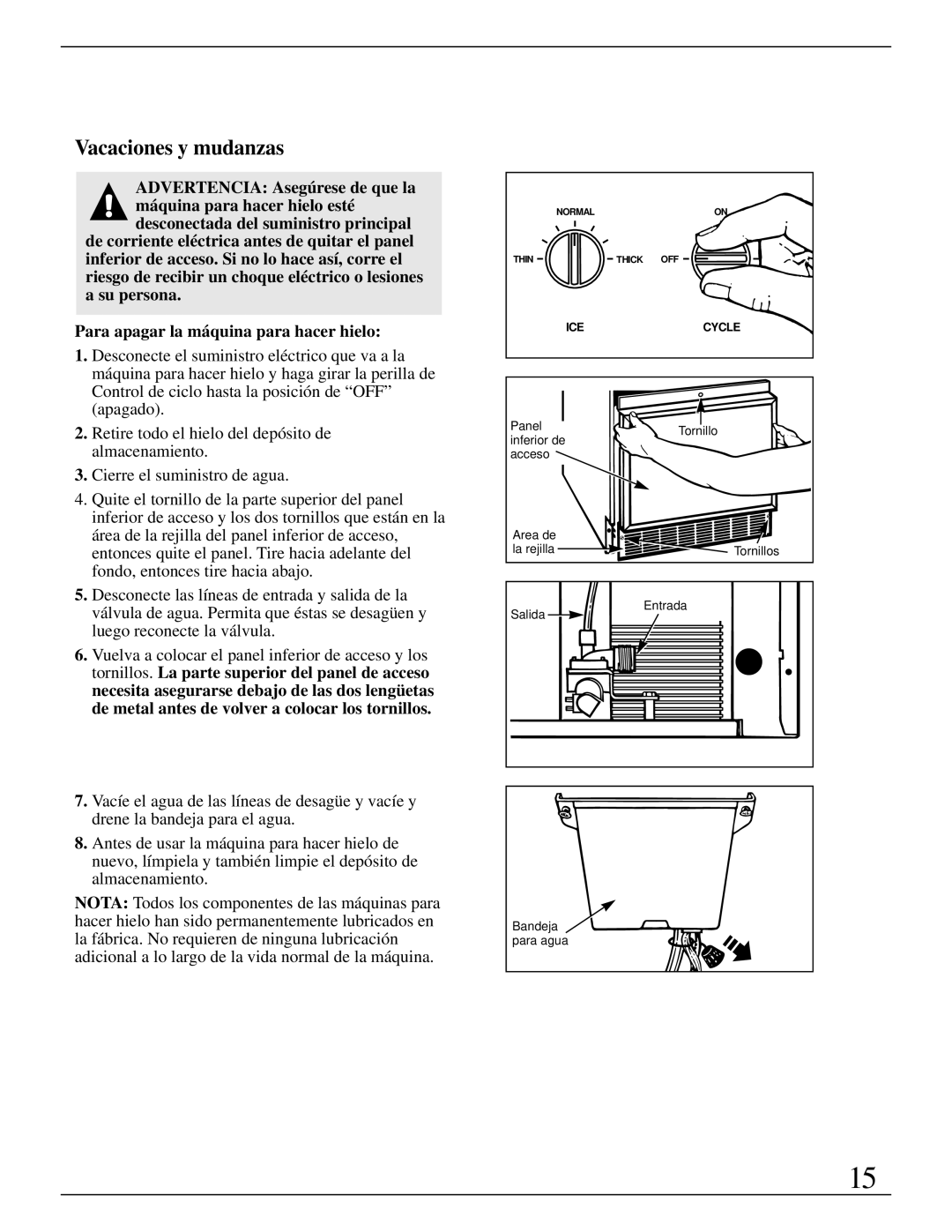 GE Monogram ZDIW50 installation instructions Vacaciones y mudanzas 