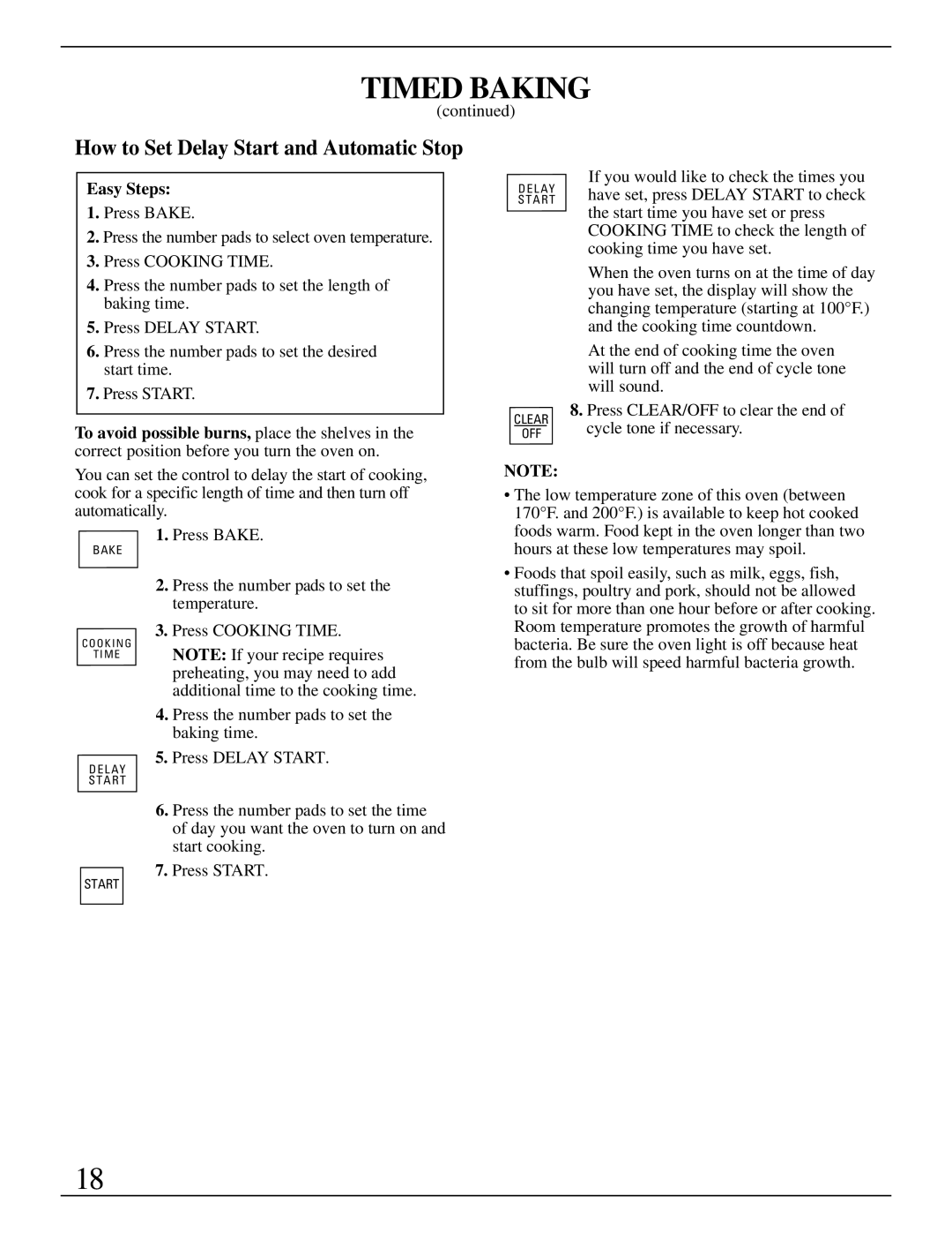 GE Monogram ZEK735 manual How to Set Delay Start and Automatic Stop, Easy Steps 