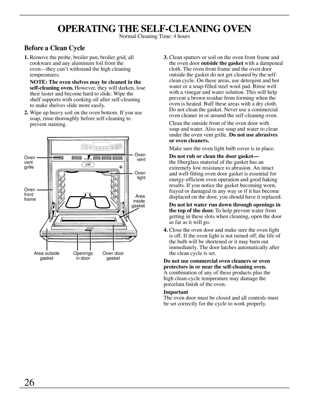 GE Monogram ZEK735 manual Operating the SELF-CLEANING Oven, Before a Clean Cycle 