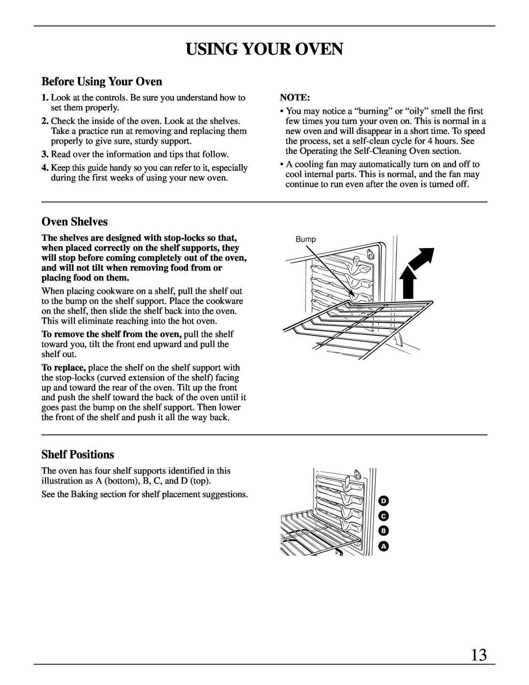 GE Monogram ZEK735 manual Before Using Your Oven, Oven Shelves, Shelf Positions 