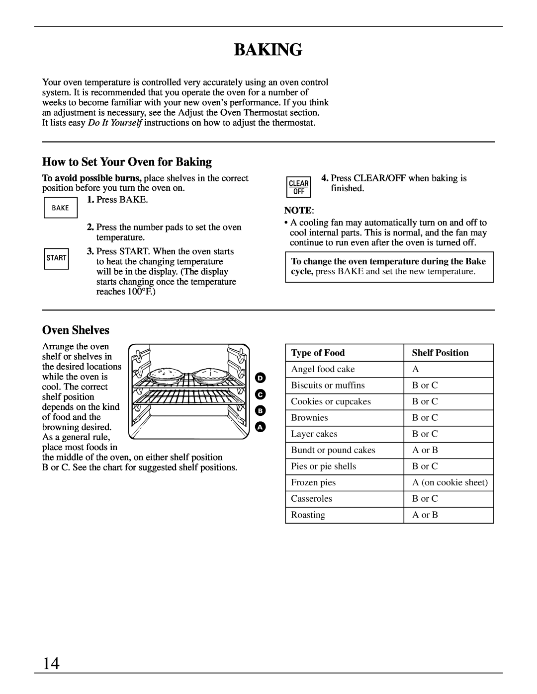 GE Monogram ZEK735 manual How to Set Your Oven for Baking, Oven Shelves 