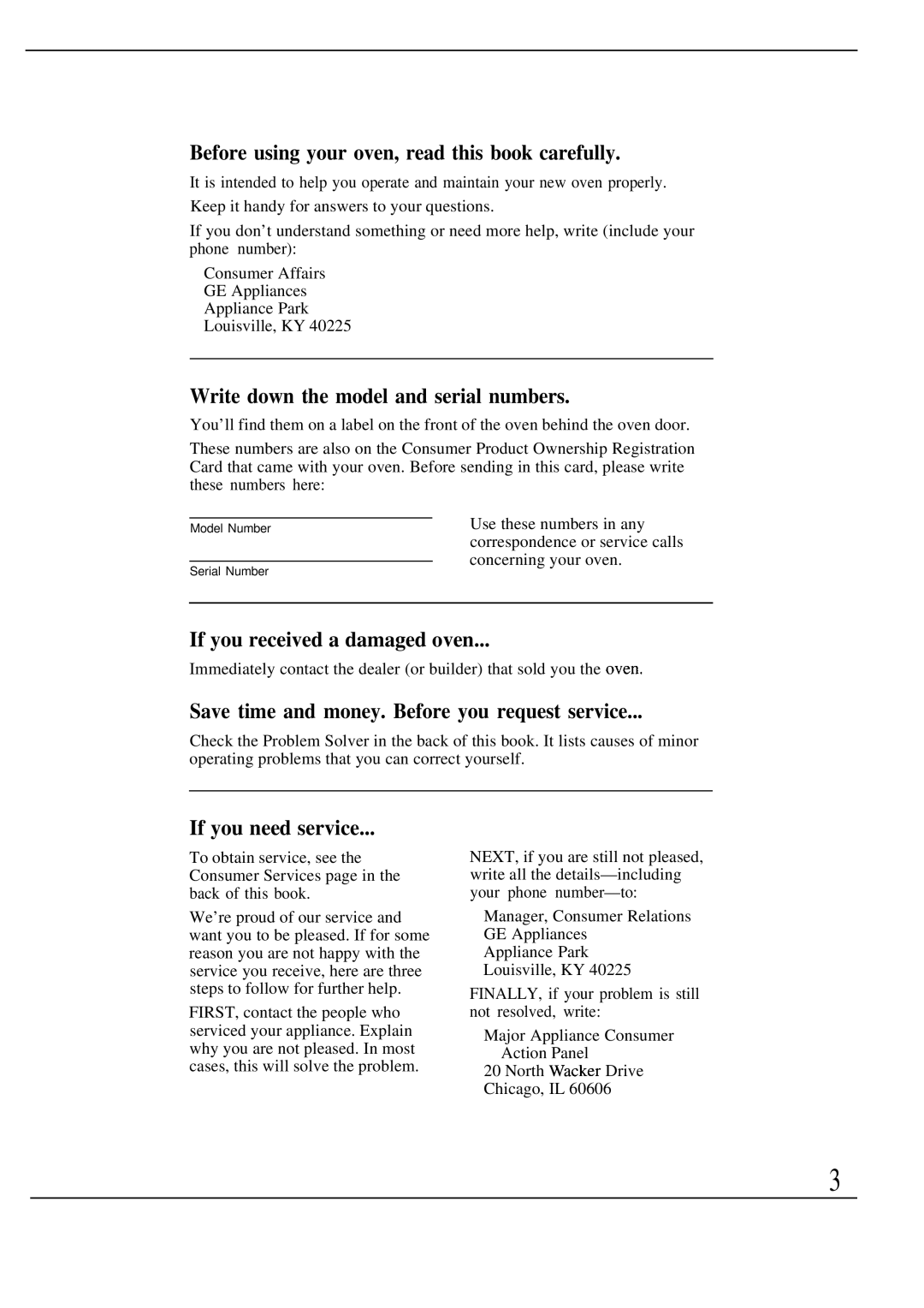 GE Monogram ZEK73WP, ZEK736GP Before using your oven, read this book carefully, Write down the model and serial numbers 