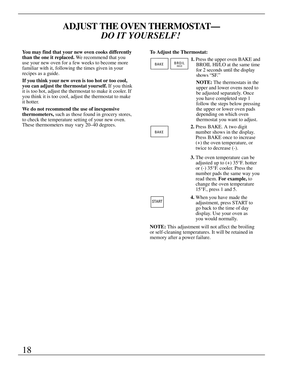 GE Monogram ZEK755 manual Adjust the Oven Thermostat, Do IT Yourself 