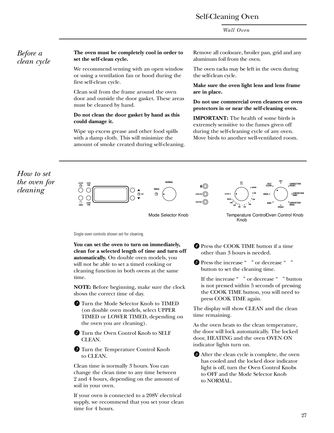 GE Monogram ZET1038, ZET1058 owner manual Self-Cleaning Oven, Before a clean cycle, How to set the oven for cleaning 