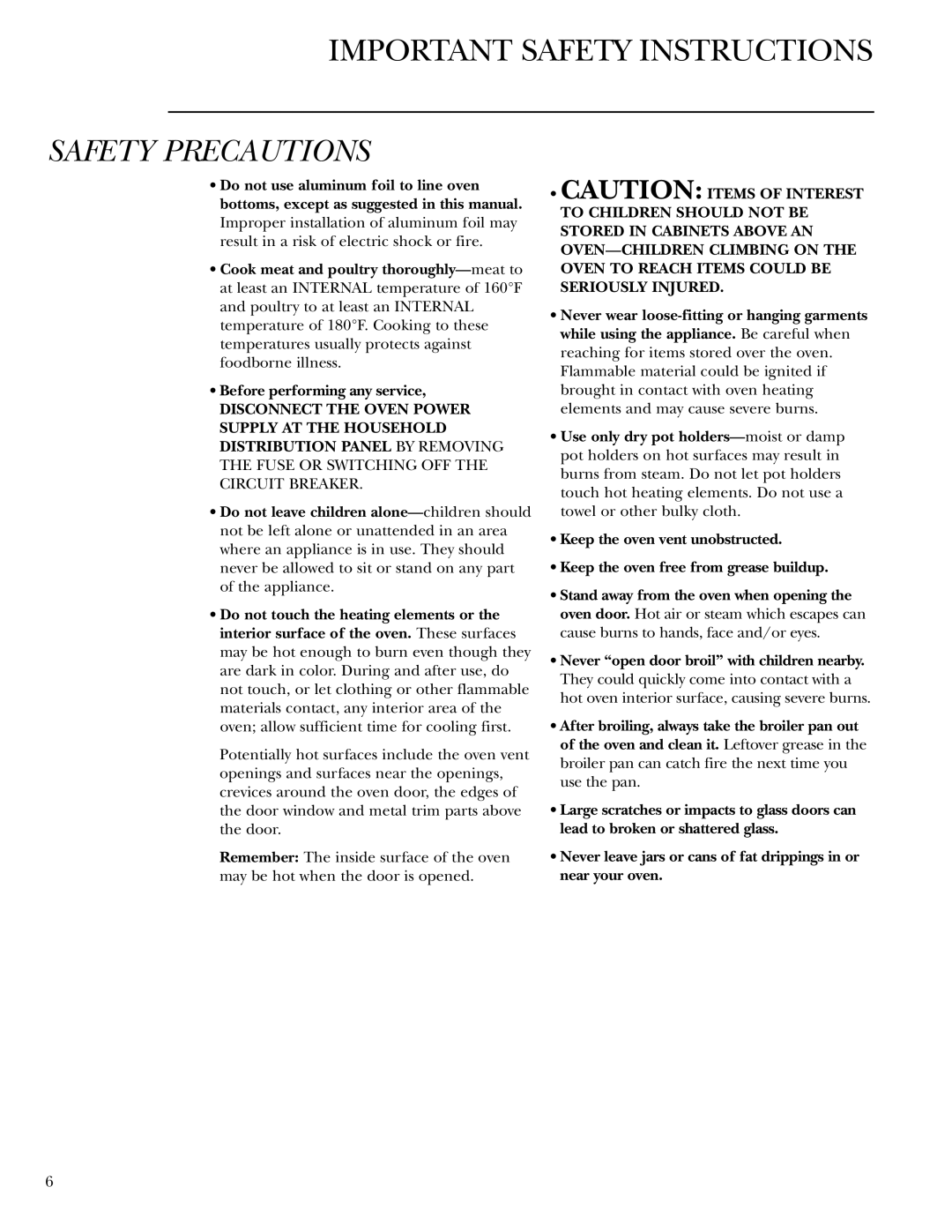 GE Monogram ZET1058, ZET1038 owner manual Safety Precautions 