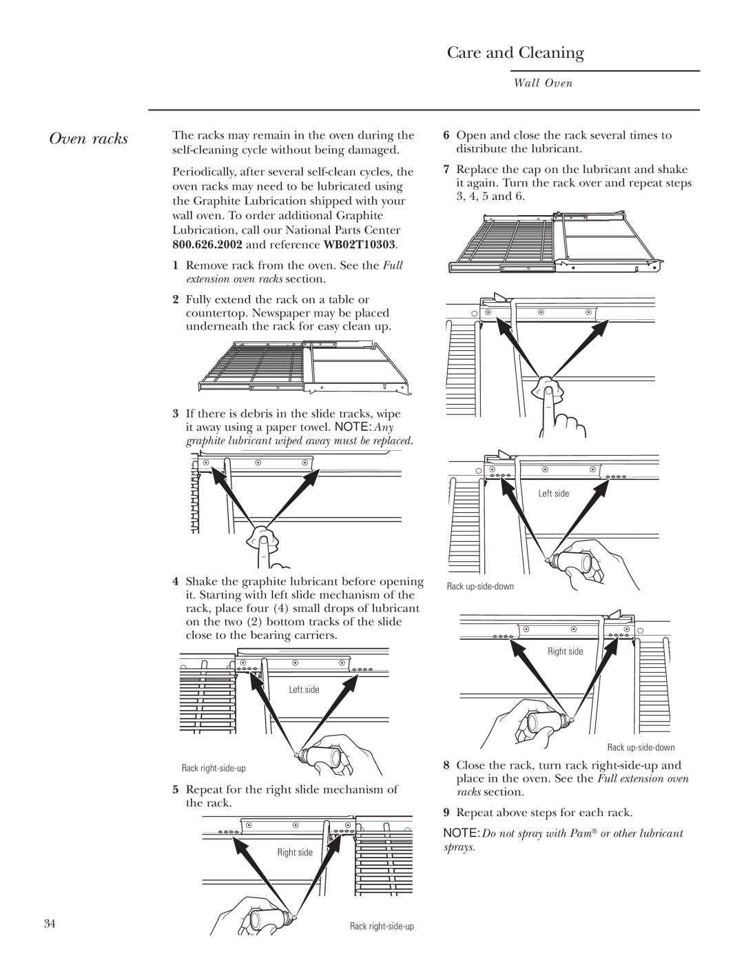 GE Monogram ZET1S, ZET1P, ZET2P, ZET2S owner manual Oven racks 