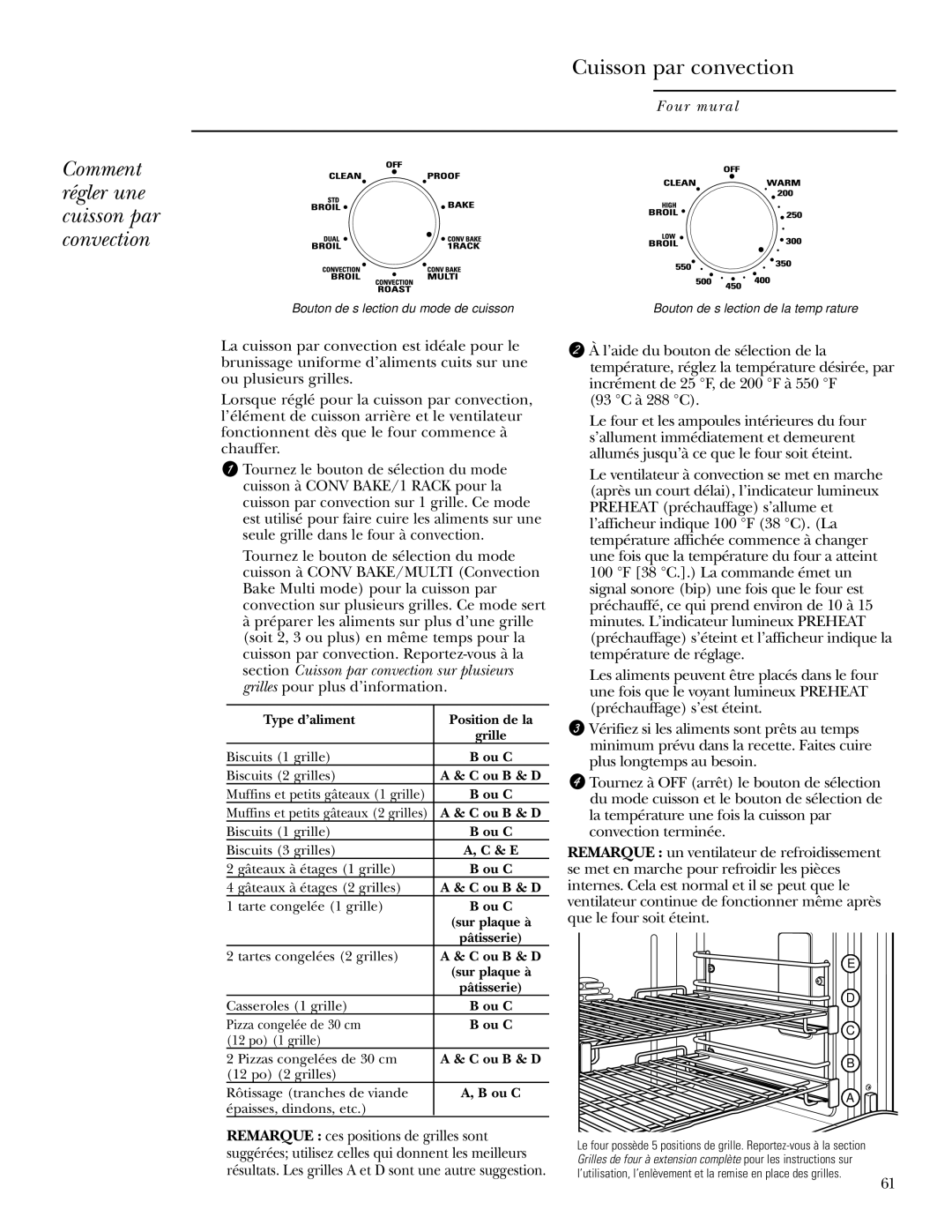 GE Monogram ZET2P, ZET1P, ZET1S, ZET2S owner manual Cuisson par convection, Comment régler une cuisson par convection 